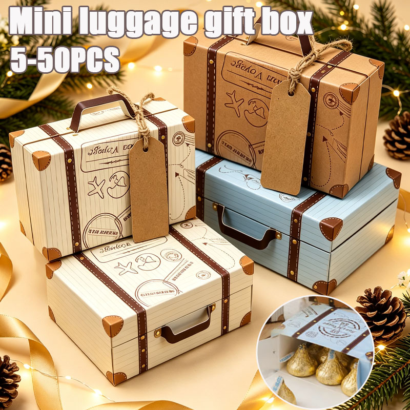 Wedding Favor Box - 5-50개 미니 여행가방 선물 상자 유럽풍