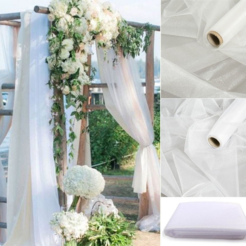 Chair Sash Organza - 5 메터/몫 쉬어 크리스탈 오간자 명주