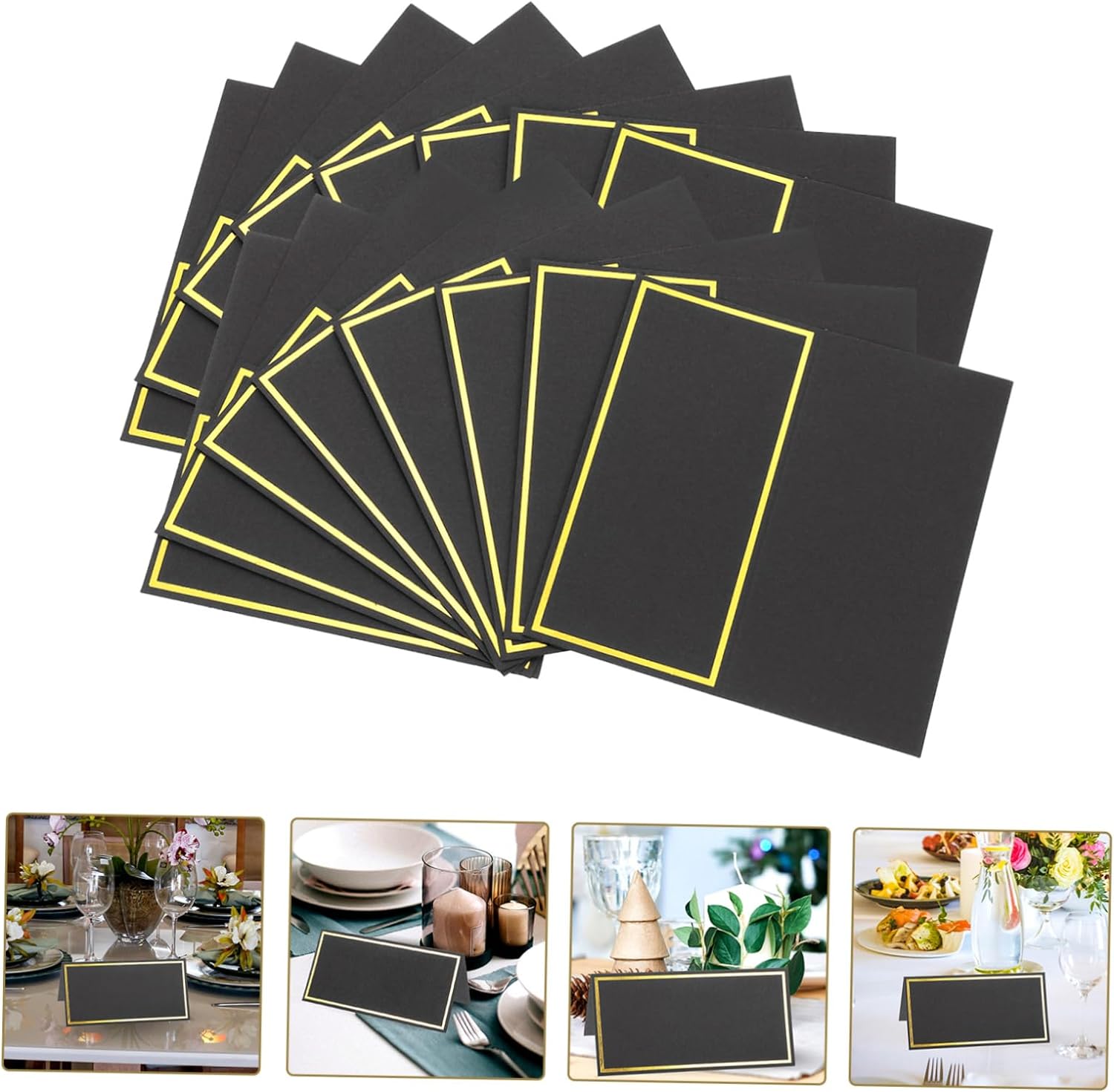 Table Number Gold - 10/20/50pcs 블랙 골드 이름 장소 카드