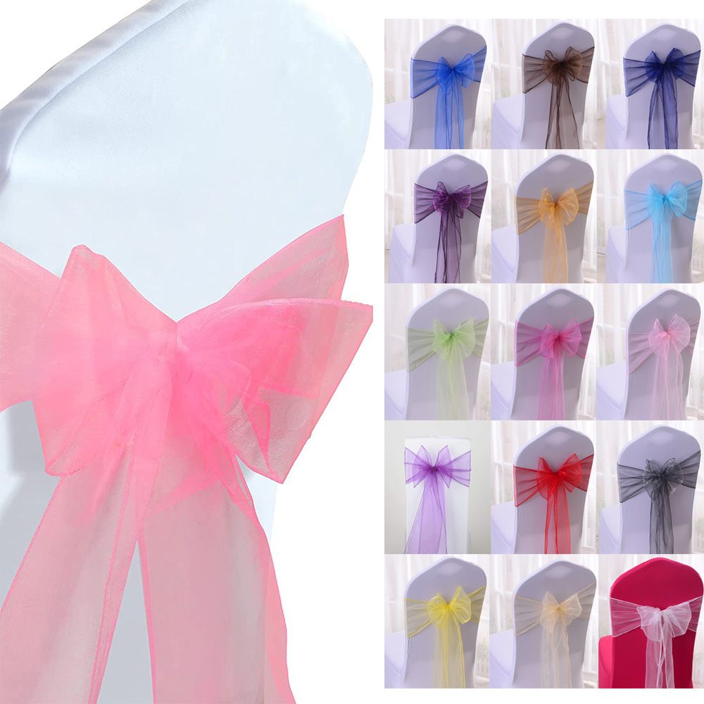 1개 오간자 의자 장식 리본 웨딩 리셉션 용품 이벤트  - Chair Sash Organza 리뷰 및 가격