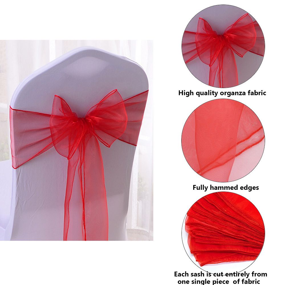 1개 오간자 의자 장식 리본 웨딩 리셉션 용품 이벤트  - Chair Sash Organza 리뷰 및 가격