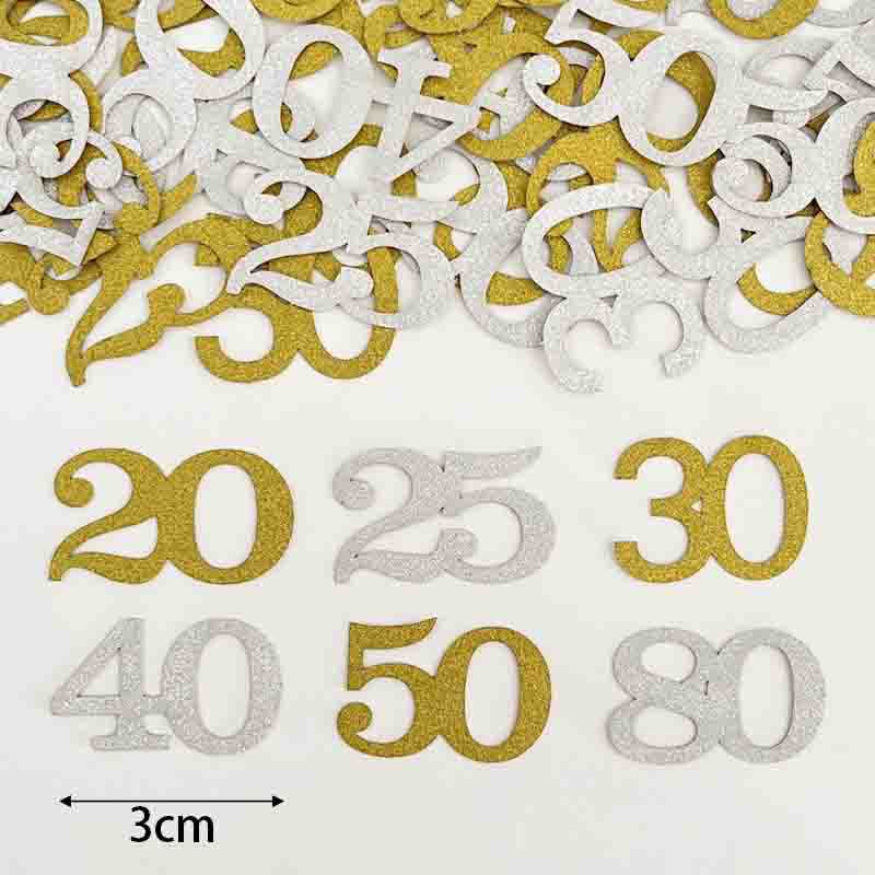 120개 50번째 생일 콘페티 골드 & 실버 숫자 50 - Table Number Gold 리뷰 및 가격