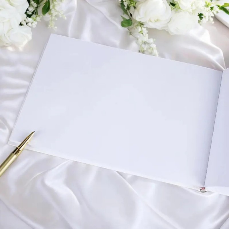흰 꽃과 개인화 된 결혼식 방명록 Dermatfor 장 - Personalized Guest Book 리뷰 및 가격
