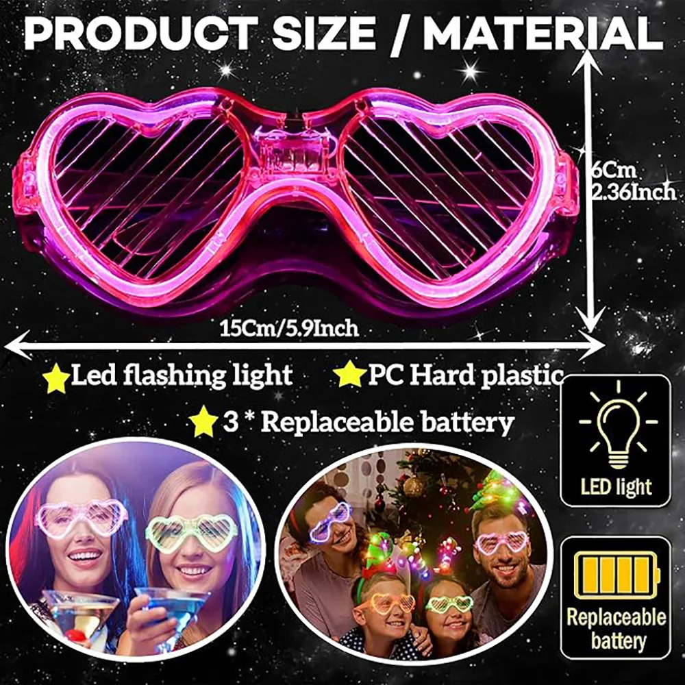 대량 구매 가능한 하트 모양 LED 안경, 어둠 속에서 - Wedding Supply Bulk 리뷰 및 가격