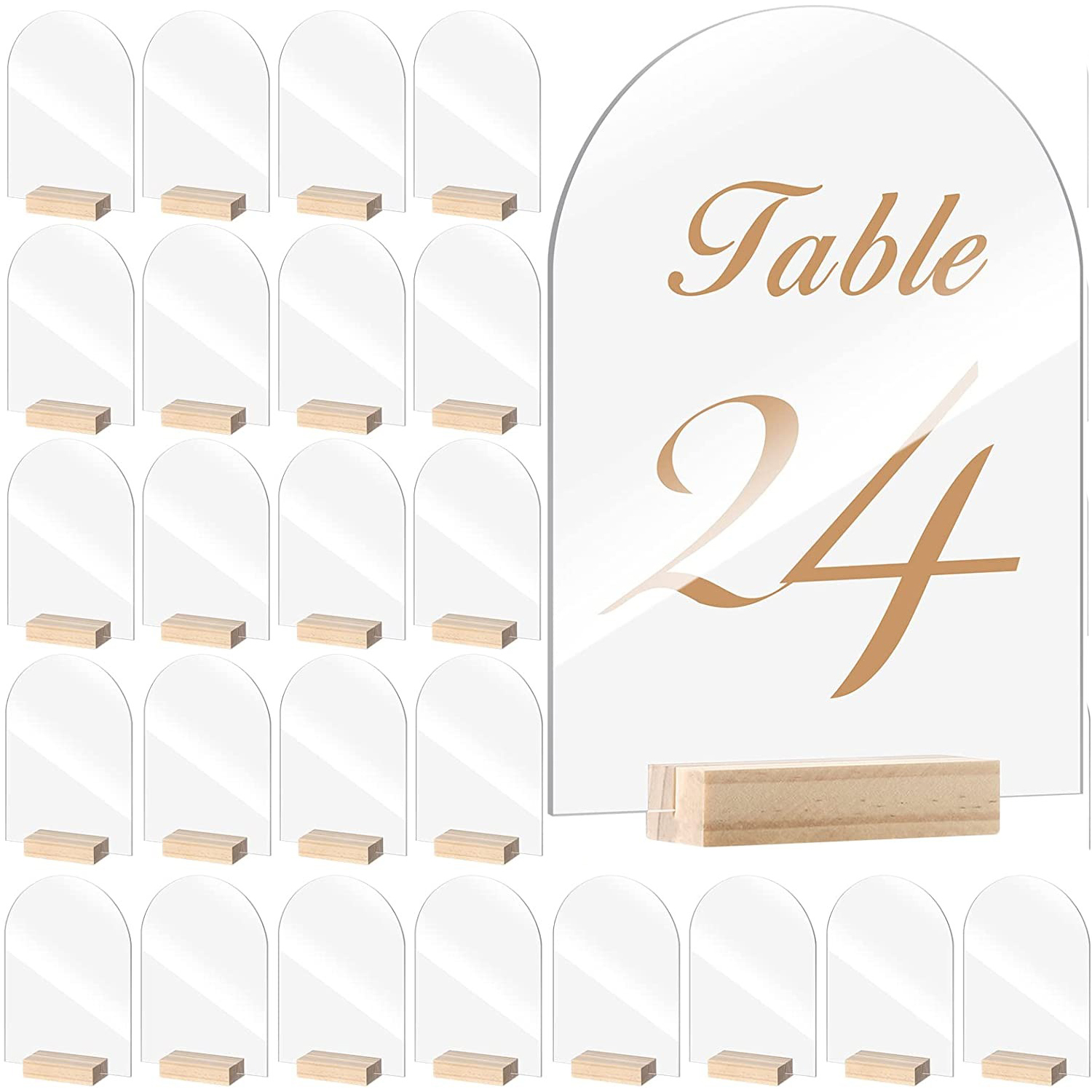 아치 아크릴 사인 세트, 빈 투명 아치 시트, 목재 장 - Table Number Gold 리뷰 및 가격