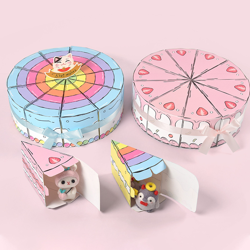 삼각형 케이크 모양 종이 선물 상자 창의적인 캔디 쿠키 - Wedding Favor Box 리뷰 및 가격