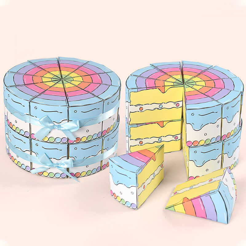 삼각형 케이크 모양 종이 선물 상자 창의적인 캔디 쿠키 - Wedding Favor Box 리뷰 및 가격