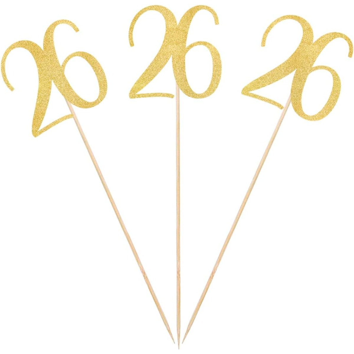 금색 반짝이 장식, 26번째 생일 테이블 장식용 스틱, - Table Number Gold 리뷰 및 가격