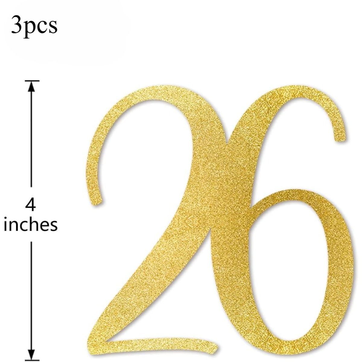 금색 반짝이 장식, 26번째 생일 테이블 장식용 스틱, - Table Number Gold 리뷰 및 가격