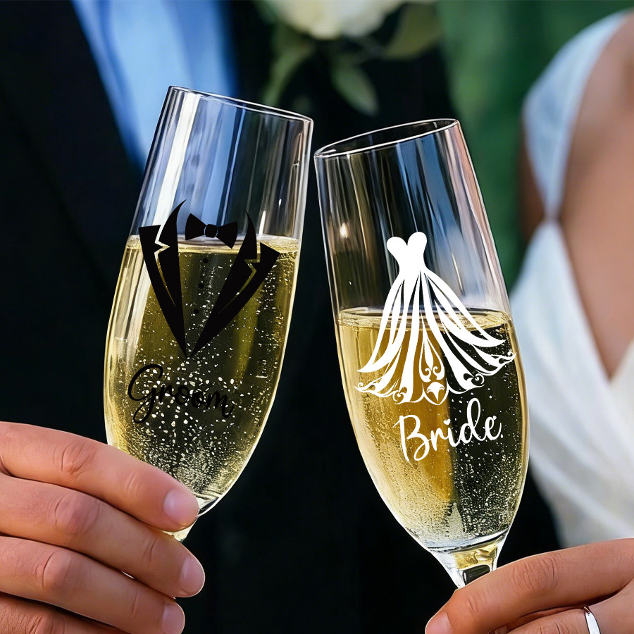 웨딩 샴페인 글라스 장식 스티커 (신랑 신부 웨딩드레스 - Wedding Dress Supply 리뷰 및 가격