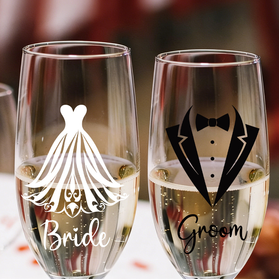 웨딩 샴페인 글라스 장식 스티커 (신랑 신부 웨딩드레스 - Wedding Dress Supply 리뷰 및 가격